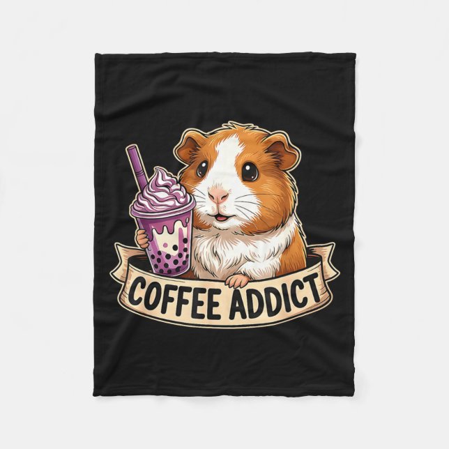 Couverture Polaire Hamster Coffee Addict Cute Rodent Boba Tea Gift  (Devant)