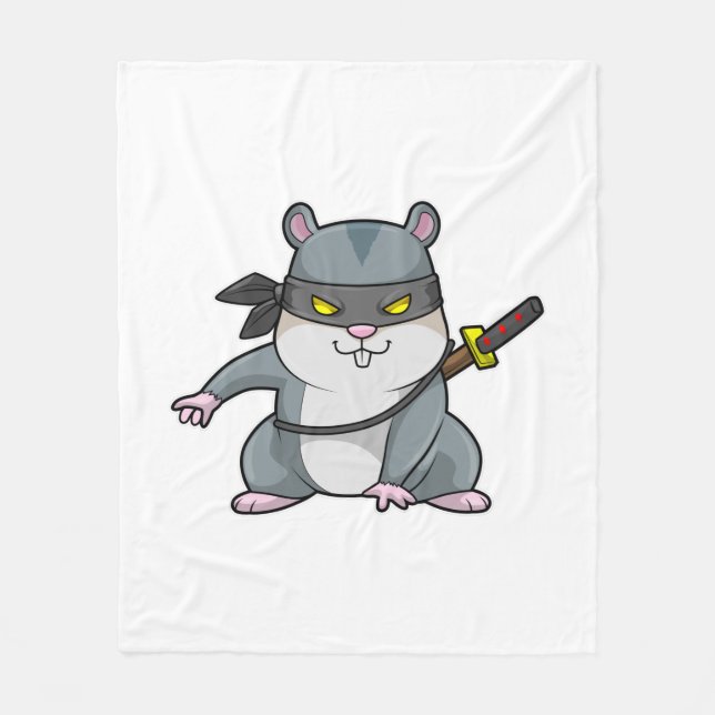 Couverture Polaire Hamster comme Ninja dans les arts martiaux avec ép (Devant)