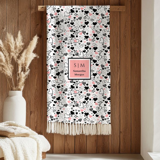 Couverture Polaire Hand Drawn Hearts Romantic Wedding Love Gift Art  (Hand Drawn Hearts Romantic Wedding Love Gift Art blanket

)