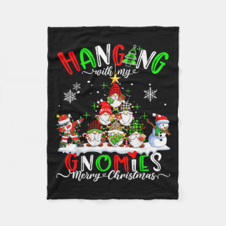 Couverture Polaire Hanging With My Gnomies Dabbing Santa Pine Tree Xm