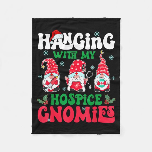 Couverture Polaire Hanging With My Hosce Gnomies Nurse Gnome Funny Ch (Devant)