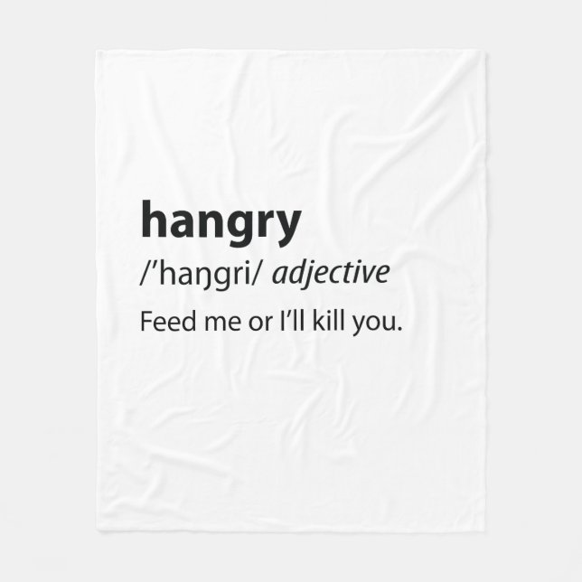 Couverture Polaire Hangry Funny Dictionary Definition (Devant)