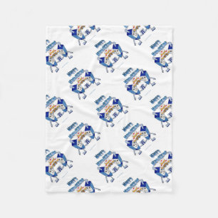 Couverture Polaire Hanoukka Dancing Dreidels et Jelly Doughnut