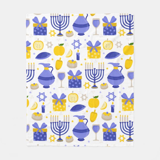 Couverture Polaire hanoukka dreidel menorah (Devant)