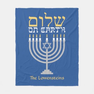 Couverture Polaire Hanoukka Shalom sur Terre