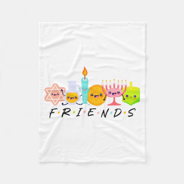 Couverture Polaire Hanukkah Friends Menorah Traditional Jewish Dreide (Devant)