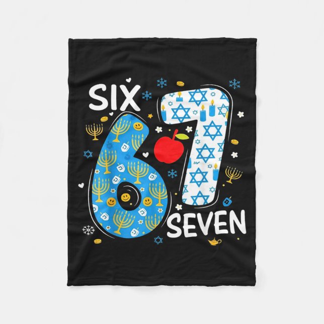 Couverture Polaire Hanukkah Menorah Dreidel 67 Festive Chanukah Six S (Devant)