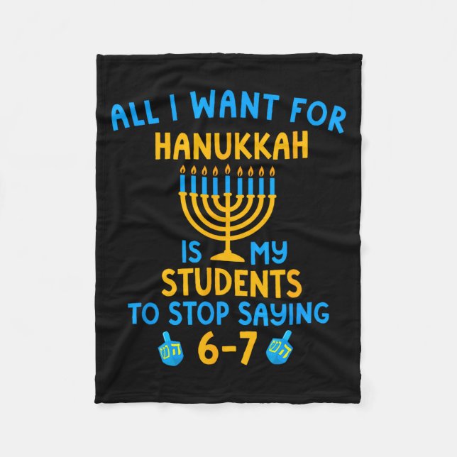 Couverture Polaire Hanukkah Students Saying 6-7 67 Six Seven Hebrew S (Devant)