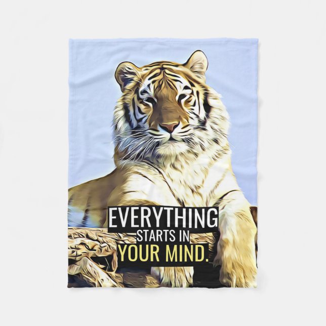 Couverture Polaire Happiness Citer Tout Commence Dans Votre Esprit (Devant)