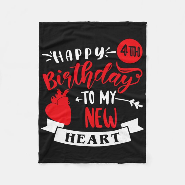 Couverture Polaire Happy 4th Birthday To My New Heart, Transplant Ann (Devant)