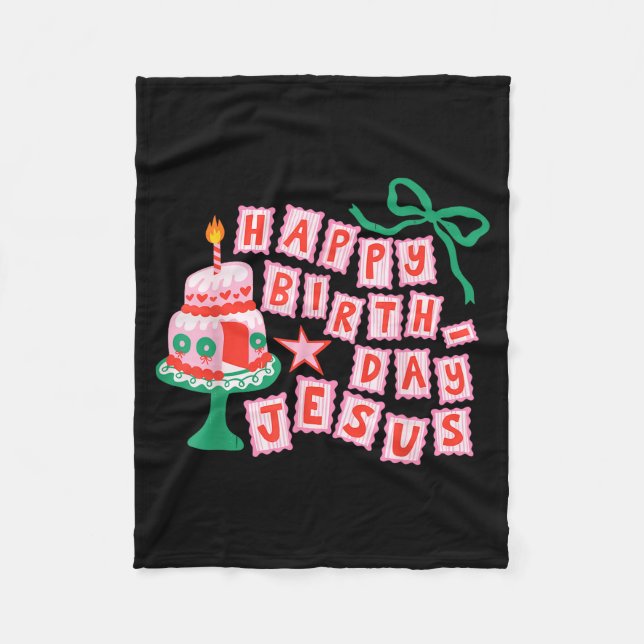 Couverture Polaire Happy Birthday Christian Jesus Christmas Preppy Bd (Devant)