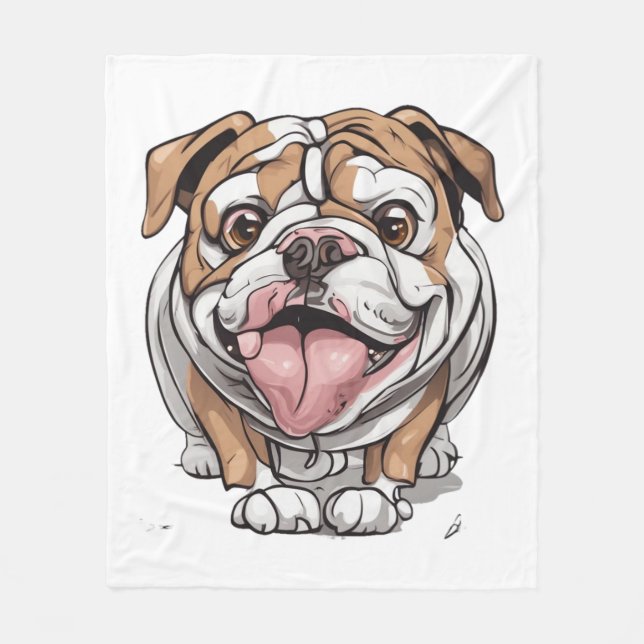 Couverture Polaire Happy Bulldog (Devant)