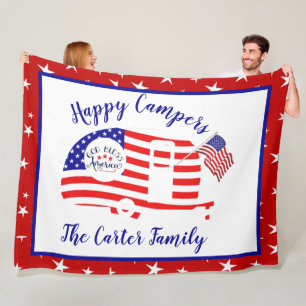 Couverture Polaire Happy Campers America personnalisé