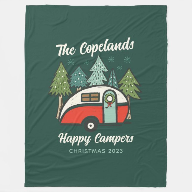Couverture Polaire Happy Campers Personnalisé (Devant)