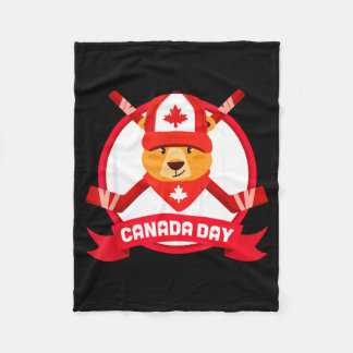 Couverture Polaire Happy Canada Day Design Funny Canadian Groundhog F