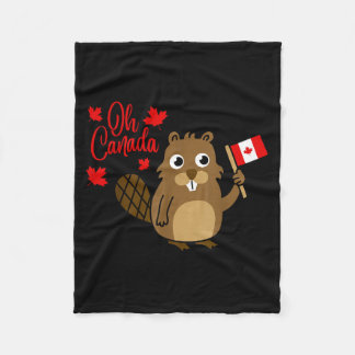 Couverture Polaire Happy Canada Day Shirt Funny Canadian Groundhog Fl