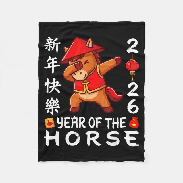 Couverture Polaire Happy Chinese New Year 2026 Year Of The Horse 2026 (Devant)