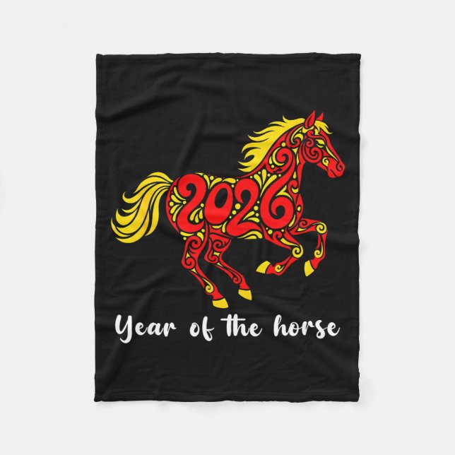 Couverture Polaire Happy Chinese New Year 2026 Year Of The Horse Horo (Devant)