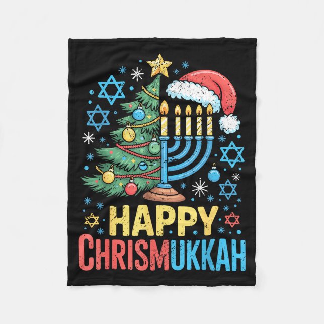 Couverture Polaire Happy Chrismukkah Holiday Christmas And Hanukkah S (Devant)