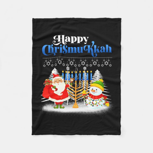 Couverture Polaire Happy Chrismukkah Jewish Christmas Hanukkah  (Devant)