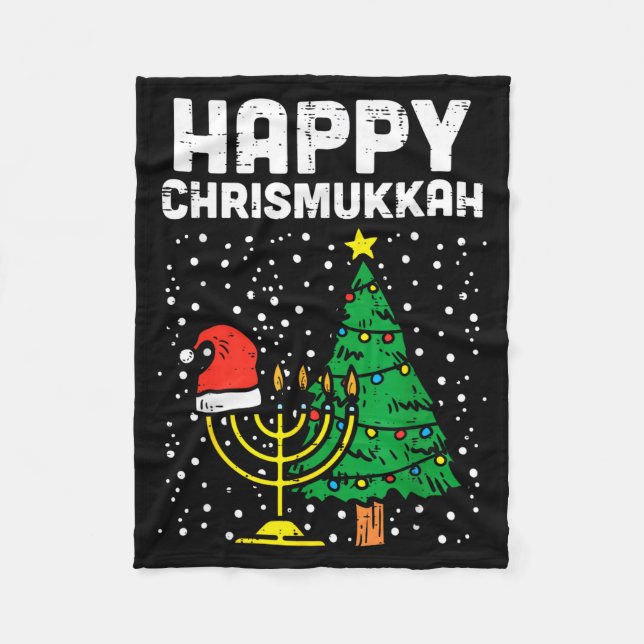 Couverture Polaire Happy Christmukkah Jewish Christmas Hanukkah Chanu (Devant)