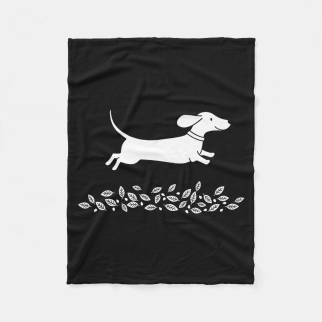 Couverture Polaire Happy Dachshund With Autumn Leaves For Pet Lovers  (Devant)