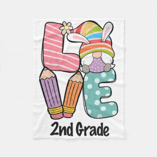 Couverture Polaire Happy Easter Day 2nd Grade Squad Love Teacher Gnom