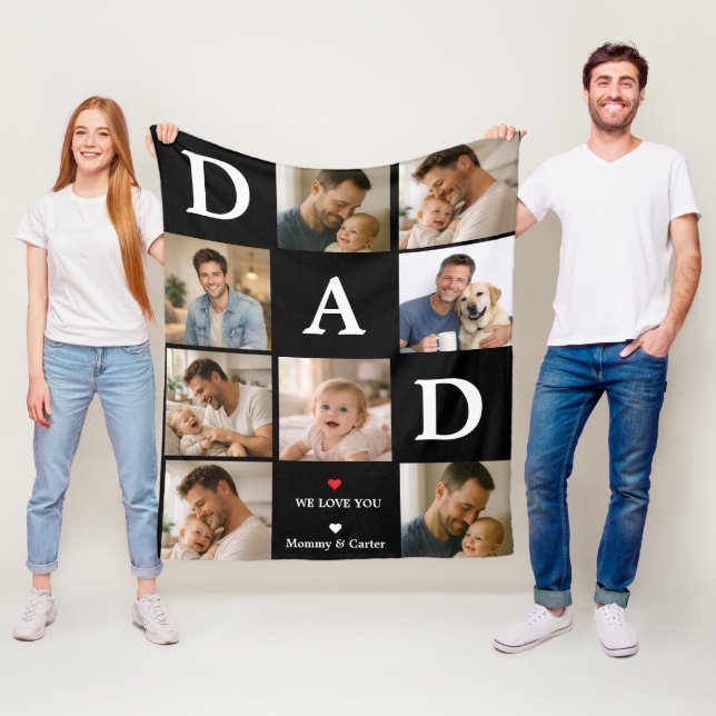 Couverture Polaire Happy Father’s Day Photo | Personalized Dad Ever (En situation)