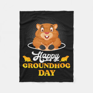 Couverture Polaire Happy Groundhog Day Whistlepig Animal Groundhog Ro