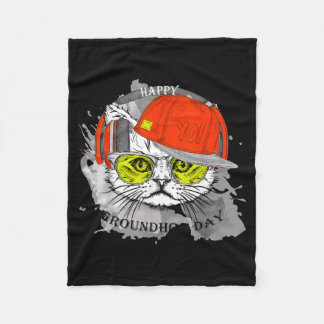 Couverture Polaire Happy Groundhog Day With Cat Lovers