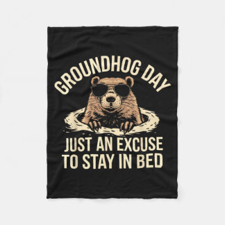 Couverture Polaire Happy Groundhog Day Woodchuck Animal Groundhog Lov