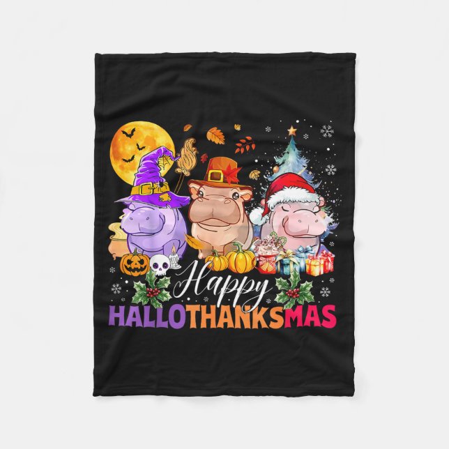 Couverture Polaire Happy Hallothanksmas Hip Lover Halloween Merry Chr (Devant)