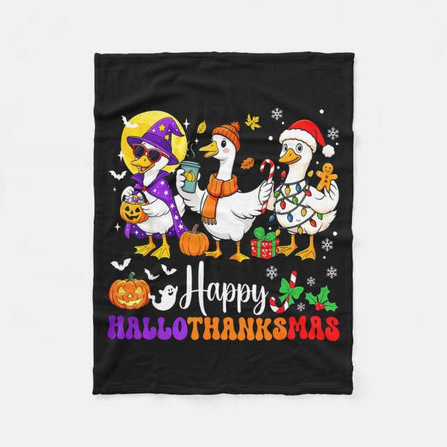 Couverture Polaire Happy Hallothanksmas Santa Goose Witch Soky Season (Devant)