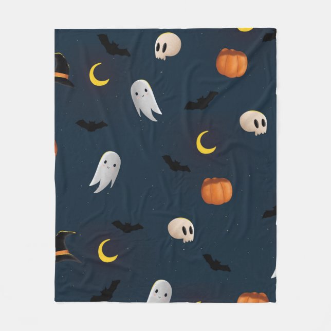 Couverture Polaire Happy Halloween Designer Motif Confortable (Devant)