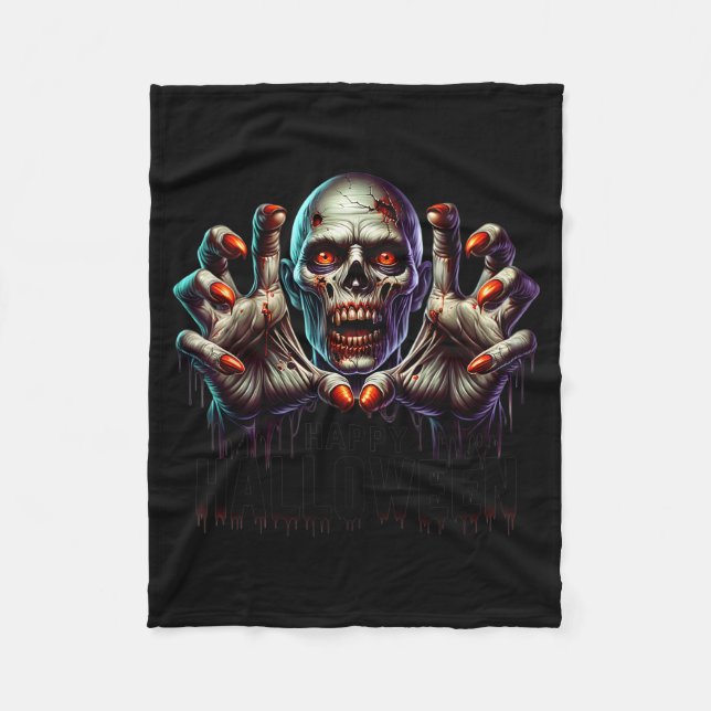 Couverture Polaire Happy Halloween Zombie Hands Funny Halloween Costu (Devant)