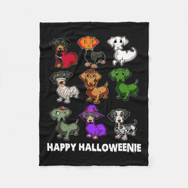 Couverture Polaire Happy Halloweenie Dachshund Dachshund Halloween Gi (Devant)