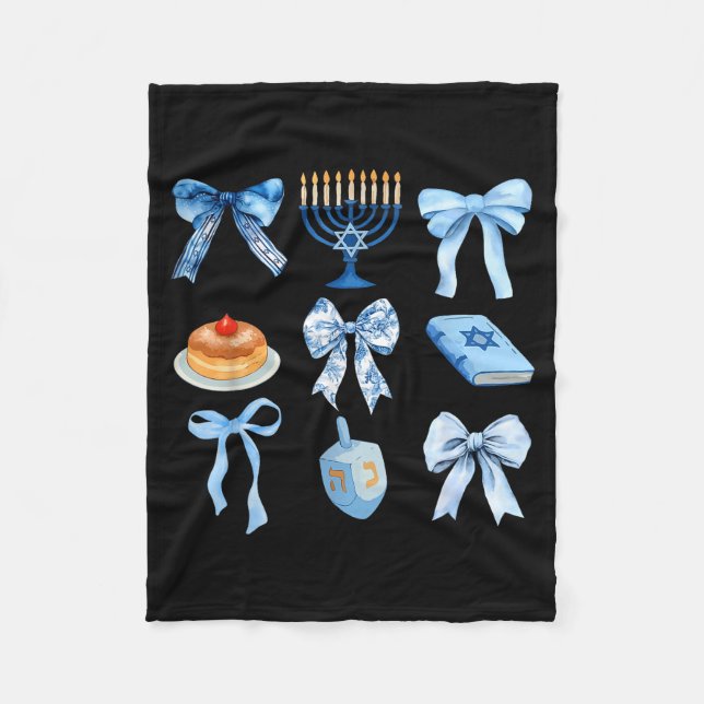 Couverture Polaire Happy Hanukkah Coquette Bow Chanukah Jewish Women  (Devant)