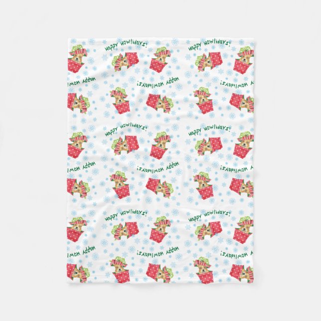 Couverture Polaire Happy Howlidays Frenchie (Devant)
