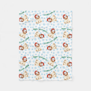 Couverture Polaire Happy Howlidays Lagotto Romagnolo Fleece Blanket