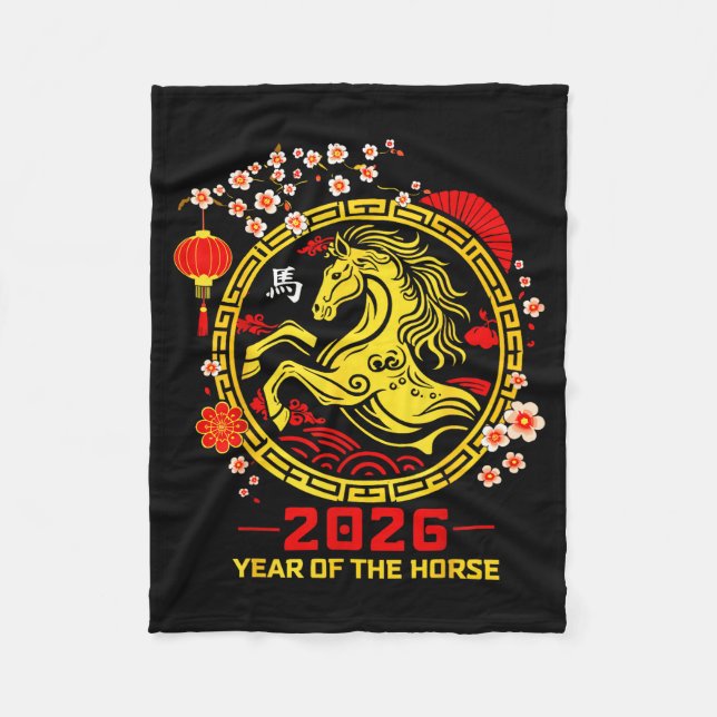 Couverture Polaire Happy Lunar Chinese New Year Of The Horse 2026 Zod (Devant)