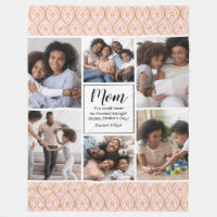 Happy Mothers Day 6 photo-collage Fleece Blanket