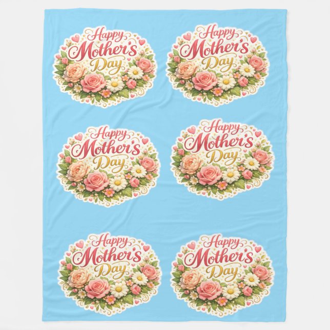 Couverture Polaire Happy Mother's Day elegant floral repeat pattern t (Devant)