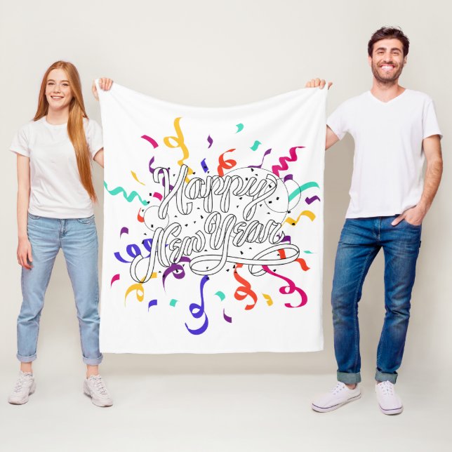 Couverture Polaire Happy new year (En situation)