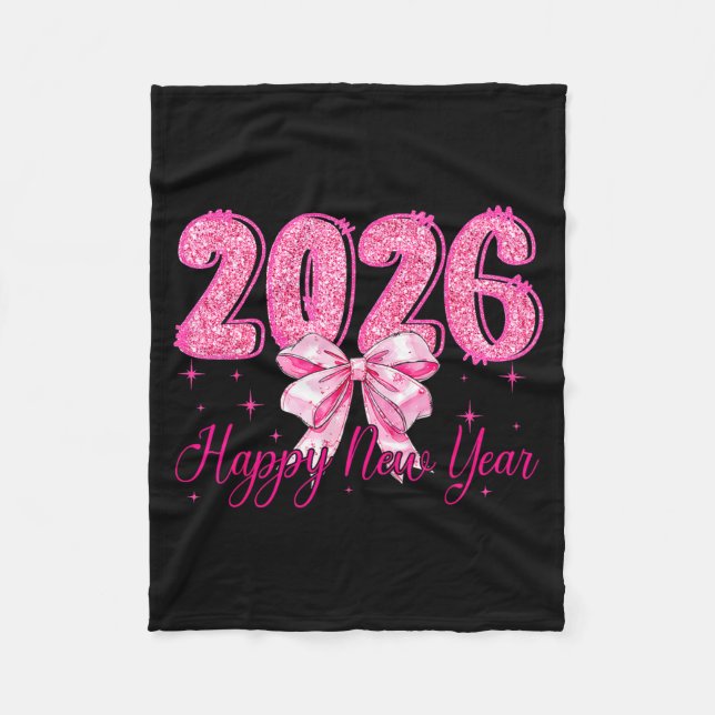 Couverture Polaire Happy New Year 2026 Coquette Bow New Years Eve Par (Devant)