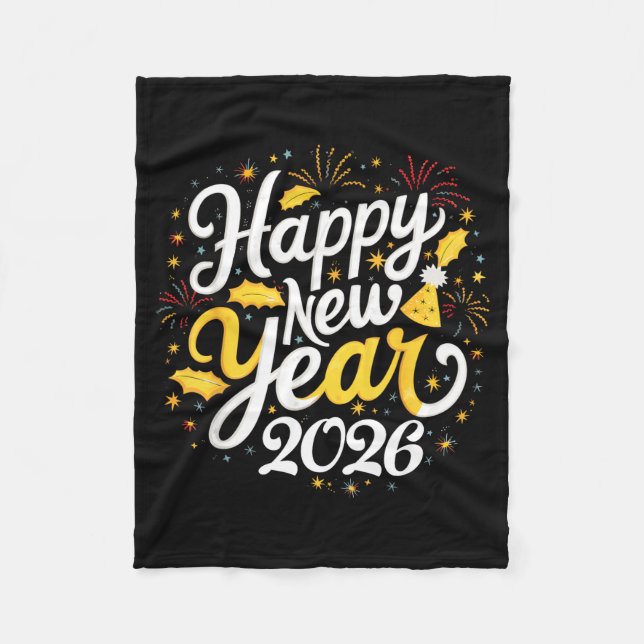 Couverture Polaire Happy New Year 2026 Fireworks Party Graphic Men Wo (Devant)