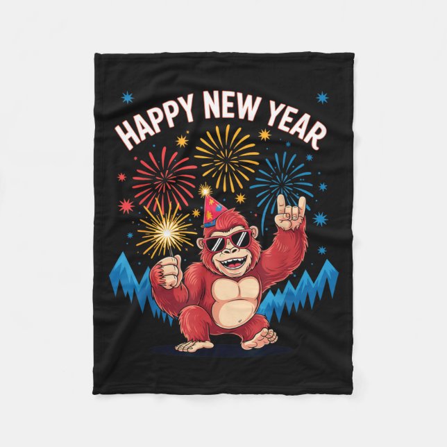 Couverture Polaire Happy New Year 2026 Funny Kids Bigfoot Lovers Part (Devant)