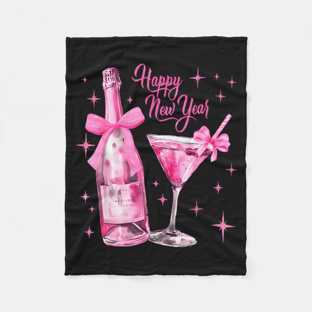 Couverture Polaire Happy New Year 2026 Retro Nk Bow Whisky New Year's (Devant)