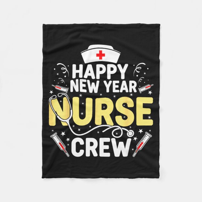 Couverture Polaire Happy New Year Nurse Shirt, Fireworks Stethoscope  (Devant)