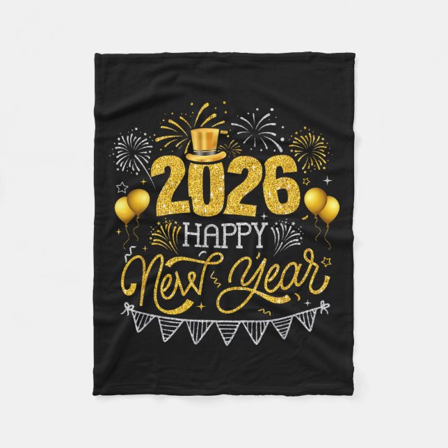 Couverture Polaire Happy New Year Party 2026 Ballon Family Matching F (Devant)