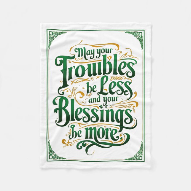 Couverture Polaire Happy St. Patrick's Day Motivational Quote Apparel (Devant)